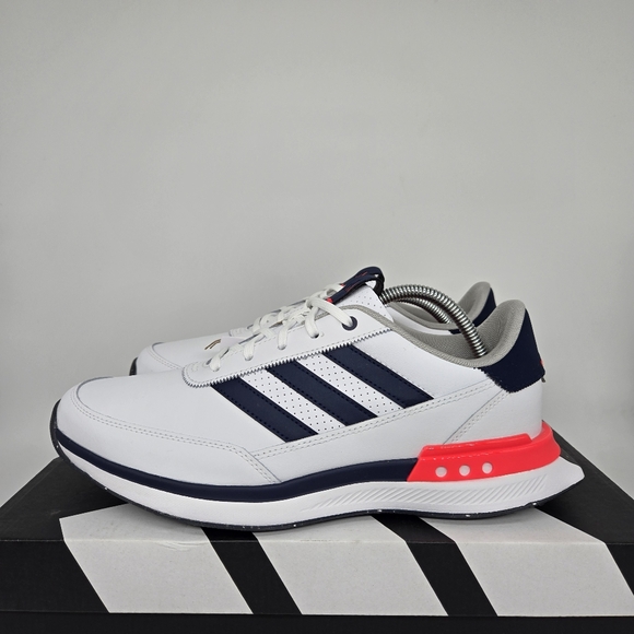 adidas Other - New adidas S2G 24 Leather Spikeless Golf White Navy Red Men's Shoes Size 11.5